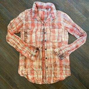 Vanilla Star distressed plaid shirt